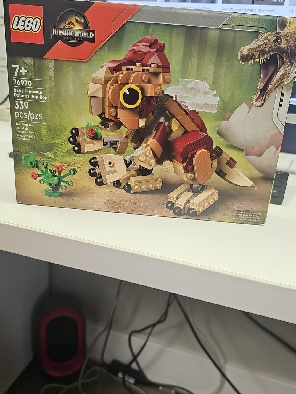 NEW! LEGO Jurassic World Baby Dinosaur Aquilops Building Set - Brown, Tan, Red